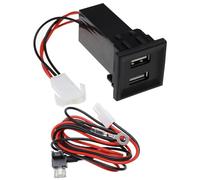 Fiotha Car USB Jack, Dual USB Charger Piggy Back Fuse Wiring Harness Replacement Compatible with VW T5, 2.1A Double Car Phone Charger Power Connector, For Cars