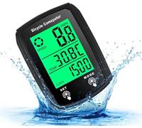 Fiotha Digital Bicycle Computer, 19 Function Waterproof Bicycle Speedometer, LCD Automatic Wired Odometer Bicycle, Backlight Cycling Computer for Cycling, Realtime Speed Track