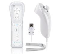 FIOTOK Wii Remote with Nunchuck,Wii Controller with Nunchuck Compatible with Nintendo Wii/Wii U with Silicone Case and Wrist Strap, White