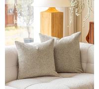 FIOUOVO Neutral 3D Embossed Velvet Throw Pillow Covers 18x18 - Farmhouse Textured Decorative Accent Pillows for Couch, Living Room, Sofa - Beige