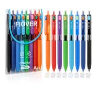 FIOVER Colored Gel Pens, 0.5mm Quick Dry Ink Fine Point Smooth Writing Colorful Pens for Journaling, School Supplies, Gifts for Nurses and Teens, Stocking Stuffers for Women (8PCS)