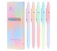 FIOVER Gel Pens, 5pcs Black Ink Gel Pens Medium Point 0.7mm Smooth Writing Pens Ballpoint with Comfort Grip, Aesthetic Pens for Journaling School Office Supplies, JIANBIANSE8896
