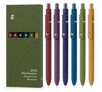 FIOVER Gel Pens, 6pcs 0.7mm Fine Point Black Ink, Smooth Writing Pens for Journaling, Nurse Aesthetic Cute Office School Supplies, Gifts for Women and Men (6Pcs Gold Vintage -Black ink)