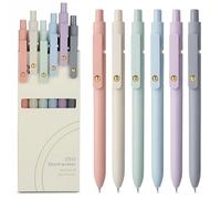 FIOVER Gel Pens, 6pcs 0.7mm Fine Point Black Ink, Smooth Writing Pens for Journaling, Nurse Aesthetic Cute Office School Supplies, Gifts for Women and Men (6Pcs Morandi-Black Ink)