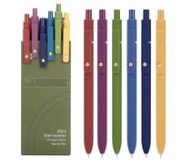 FIOVER Gel Pens, 6pcs 0.7mm Fine Point Black Ink, Smooth Writing Pens for Journaling, Nurse Aesthetic Cute Office School Supplies, Gifts for Women and Men (6Pcs Morandi-Black Ink)