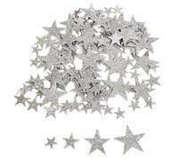 Fiozroor 120 Pieces Glitter Foam Silver Star Stickers Mix Sizes | A-Z EVA Glitter Foam Star Stickers for DIY Decorate,Photo Album,Gift Box,Scrapbook,Glitter Star
