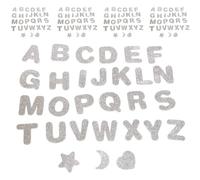 Fiozroor 4 Bags Glitter Foam Sliver Letter Stickers A-Z for DIY | A-Z EVA Glitter Foam Letter Stickers for DIY Decorate,Photo Album,Gift Box,Scrapbook,Moon/Star/Love Shape Stickers