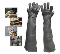 FIPASEN Animal Handling Gloves Bite Resistant, 60cm/ 23.6In Bite Proof Glove for Handling Cat/Dog/Bird/Snake/Lizard/Falcon/Reptile, Anti-Bite Protection Gloves (Deep Color)