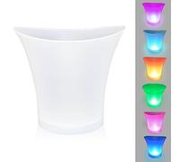 FIPASEN LED Ice Bucket, Normal 5L Large Capacity Bottle Cooler with Multi-Colour Changing for Party/Home/Bar, Waterproof Champagne Cooler, Drinks Container, Champagne, Wine, Beer, Ice Bucket (Contains