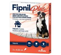 Fipnil Plus Spot On Solution Flea Drops, Tick & Lice Repellent (For X-Large Dogs (Weight 40kg+) 3 Pipettes)