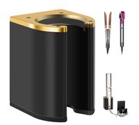 Fippkargo Wall Mount Holder Compatible with Dyson Airwrap/Airstrait Styler, Hair Dryer Holder for Shark FlexStyle, Universal Curling Iron Organizer Holder for Bathroom Vanity