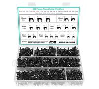 Fippy 600PCS Black Cable Clips Assortment 4mm 5mm 6mm 7mm 8mm 10mm 12mm Steel Nail Cable Clips cable tacks for Cable Fixing (Black)