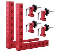 Fippy 90 Degree Positioning Squares Clamps Right Angle Clamps 5'' x 5'', 2PCS Aluminium Alloy 90 Degree Corner Clamps for Woodwork Picture Frame Cabinet