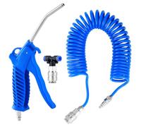Fippy Truck Air Duster Gun with 5 Metre Recoil Hose Blow Dust Gun Heavy Duty Air Gun Cleaning Kit for Lorry Truck Car, Blue