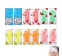 FIQLUL Pack of 24 Cooling Plasters for Children and Adults, 12 Bags Cooling Pads Gel with 6 Fruit Flavours, Instant Cold Compress Against Fever, Migraines, Summer Heat & Headaches, 5 x 12 cm