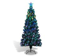 Fiqops Fibre Optic Christmas Tree 6 FT/180 cm Artificial Xmas Trees Pre Lit Christmas Trees Green,Lights Fibre Optic Tree with stars,Automatic color-changing Seasonal Decoration