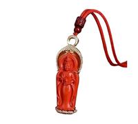 Fir for Cinnabar GuanYin Pendant Necklace - Red Sand Bodhisattva for Men and Women, One Size