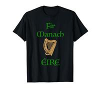 Fir Manach County Fermanagh as Gaeilge Gaelic Celtic Harp T-Shirt