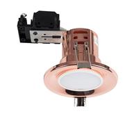 Valuelights Downlight Fire Rated Ceiling Light Fitting 4 Pack With Cool White Bulbs In Copper Copper