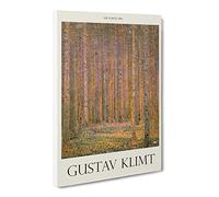 Fir Tree Forest By Gustav Klimt Canvas Print | Gallery Wrapped 30mm Frame Wall Art | 20x14 inches | Ready to Hang | Classic Landscape Picture | Living Room Bedroom Lounge Office