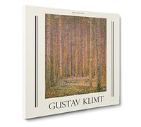 Fir Tree Forest By Gustav Klimt Canvas Print | Gallery Wrapped 30mm Frame Wall Art | 20x20 inches | Ready to Hang | Classic Landscape Picture | Living Room Bedroom Lounge Office