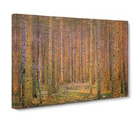 Fir Tree Forest By Gustav Klimt Canvas Print | Gallery Wrapped 30mm Frame Wall Art | 30x20 inches | Ready to Hang | Classic Landscape Picture | Living Room Bedroom Lounge Office