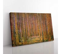 Fir Tree Forest By Gustav Klimt Classic Painting Canvas Wall Art Print Ready to Hang, Framed Picture for Living Room Bedroom Home Office Décor, 76x50 cm (30x20 Inch)