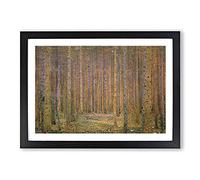 Fir Tree Forest by Gustav Klimt Framed Print | A2 Black Framed Wall Art | Ready to Hang | Modern Floral Picture | Living Room Bedroom Lounge Office