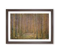 Fir Tree Forest by Gustav Klimt Framed Wall Art Print A2 Walnut