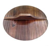 Fir Wood Pot Lid with High Handle and Carbonized Finish, Handcrafted for Wok or Frying Pan, Rustic Modern Style, Moisture and Heat Resistant, 26cm 30cm 32cm 35cm Options(30-30-1.6cm)