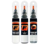 FIRANTO Car Paint Touch-Up Kit for Tesla Motors PPSW White Water - 3-in-1 Car Paint Scratch Repair Set includes 15ml Touch Up Paint Pen w/Brush, Primer, Lacquer