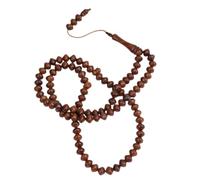 FIRASET Islamic Prayer Beads (8mm - 99 Beads), Natural Stone Muslim Prayers Bead, Daily Dhikr Tasbeeh, Subha Tasbih Gift for Ramadan Hajj Umrah, Kuka Muslim Rosary, Spherical Cuts, Brown