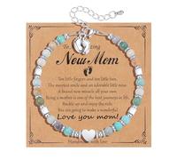 FIRAZIO Natural Stone Healing Bracelets for Pregnant Women, First Time Needs, Pregnancy Gifts for Moms to Be, 9, No Gemstone