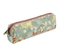 Firclfuy Pencil Case School Stationery Box for Girls Students Office Storage Pouch Makeup Bag for Women Zipper Organizer Small Pen Pouch Little Daisy Embroidered Pencil Bag Cosmetic Bag (Green)