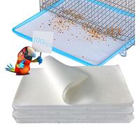 Firdnyohs 100PCS Bird Cage Liner Papers, Disposable Cage Paper Liners Precut Absorbent Cushion Pad Mat Accessories for Pet Bird Parrot (White)