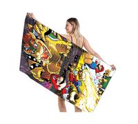 (Fire) 3d Mario Super Bros Bath Towel Large Size Quick Dry Absorbent Travel Bathrobe