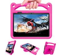 Fire 7 Tablet Case for kids 2022,(7" 12 Generation,2022 Release),DJ&RPPQ Light Weight Shockproof Kid-Proof Protective Cover with Handle Buit-in Foldable Kickstand for Amazon kindle fire 7 tablet,Rose