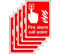Fire action call point safety signs - 1.2mm Rigid plastic 150mm x 100mm Pack of 5 Case (Pack of 5)