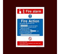 Fire Action Fire Alarm Plastic Sign - Fire, Assembly Point, Break Glass, Lift, Alarm, Extinguisher - (FA15)