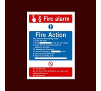 Fire Action Fire Alarm Sticker/Self Adhesive Sign - Fire, Assembly Point, Break Glass, Lift, Alarm, Extinguisher - (FA4)