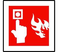 Fire Alarm | 40cm x 40cm | Red - Squre PVC Plastic Sign for Fire Alarm Symbol for Safety Compliance, Workplaces, Public Buildings, and Emergency Response | UK-Made with Renewable Energy
