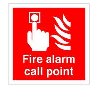 Fire Alarm Call Point Sign 100mm x 100mm Self adhesive vinyl To indicate the location of the fire alarm points (10)