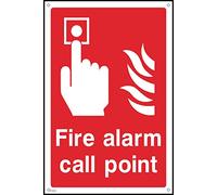 Fire Alarm Call Point Sign - 100mm x 150mm - 1.2mm Rigid Plastic Drilled Sign (FE13)