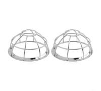 Fire Alarm Cover Metal Detector Cage Sprinkler Dust Protection 13.2x6.5cm Silver(2PCS)