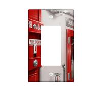 Fire Alarm Single Rocker Light Switch Cover, Safety Industrial Pull Down Emergency N/a Red Plastic Standard Size Decorative Wall Plates for Home Living Room New Apartment Decor