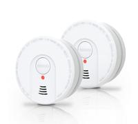 Fire Alarms Battery Operated for Home, 10 Years Battery, Smoke Alarms for Home, Fire Smoke dectecor with LED Indicator,Big Test/Silence Button Smoke Alarms Conforms to EN14604 UKCA (2 Pack)