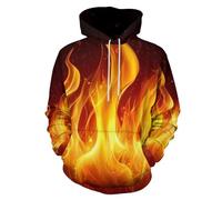 Fire And Flame Trendy Hoodie Sweatshirt for Men Long Sleeve Colorful Graphic Soft Pullover Tops