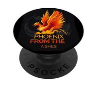 Fire and Flames Bird Costume for Phoenix Ashes Lovers PopSockets Adhesive PopGrip