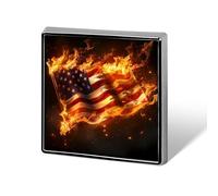Fire And Flames of U.S. Burning Custom Lapel Pins Square Brooch Tie Suit Dress Accessories for Men Women Wedding Birthday