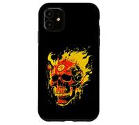 Fire and Flames Wicked Burning Grinning Skull Case for iPhone 11